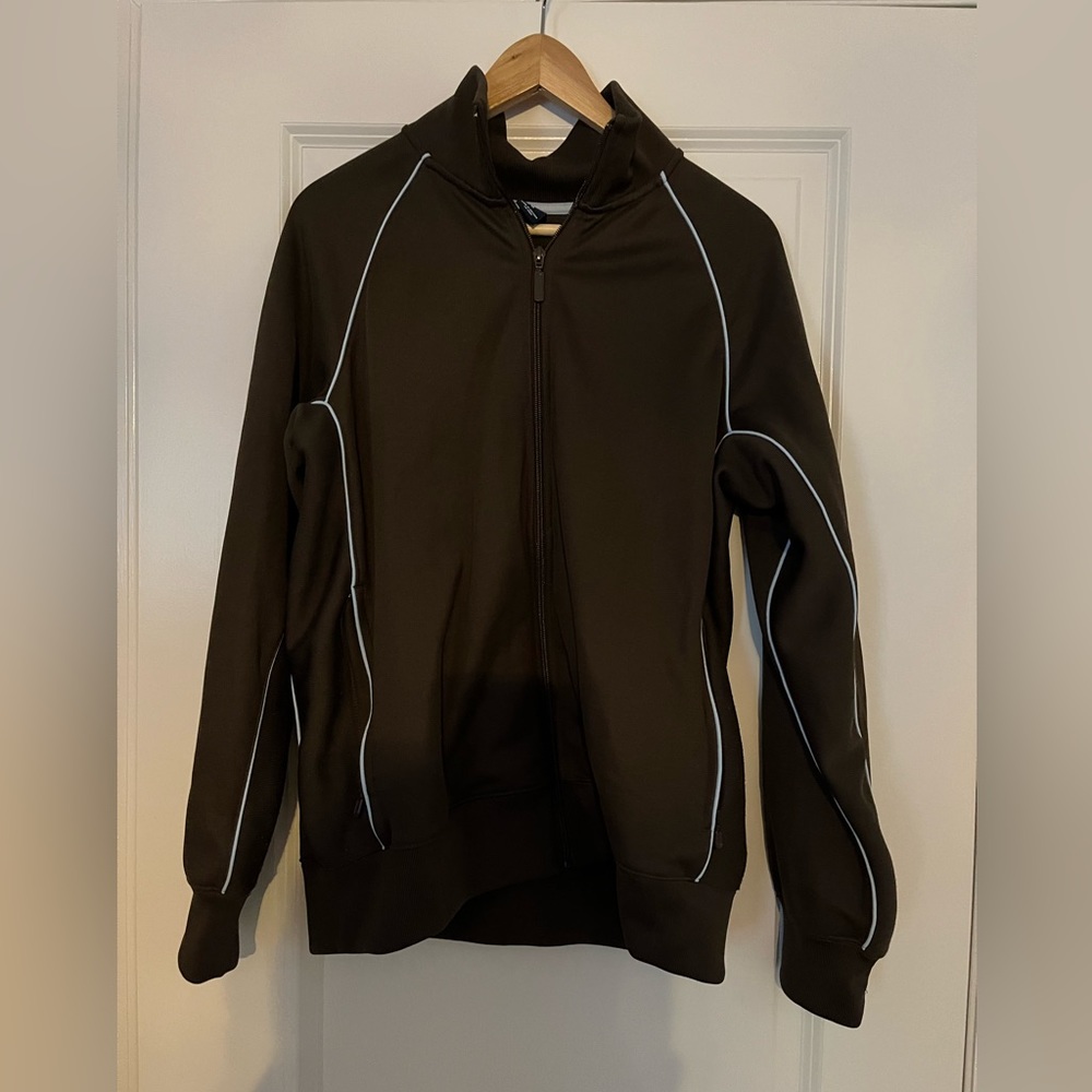 Brown gap zip up sweat jacket